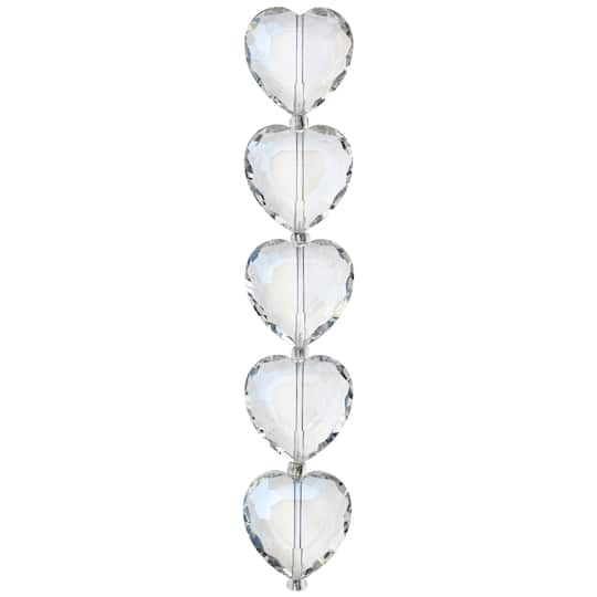 Crystal Heart Glass Beads, 22mm by Bead Landing™